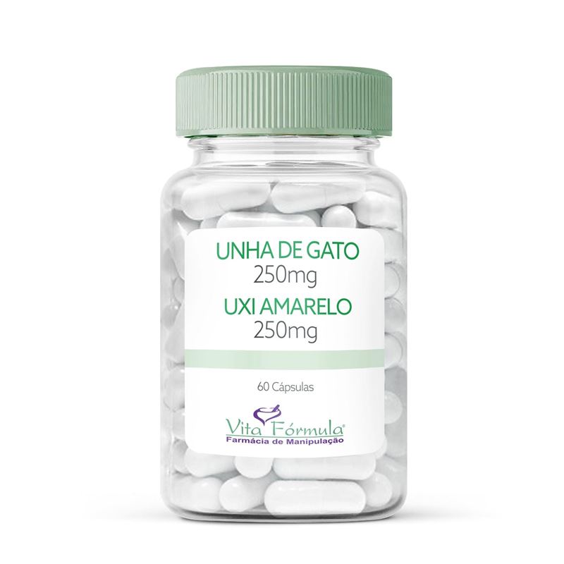 Unha de Gato 250mg e Uxi Amarelo 250mg 60 Cápsulas