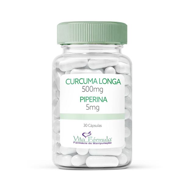 Curcuma Longa 500mg + Piperina 5mg 30 Cápsulas