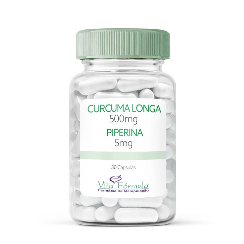 Curcuma Longa 500mg + Piperina 5mg 30 Cápsulas